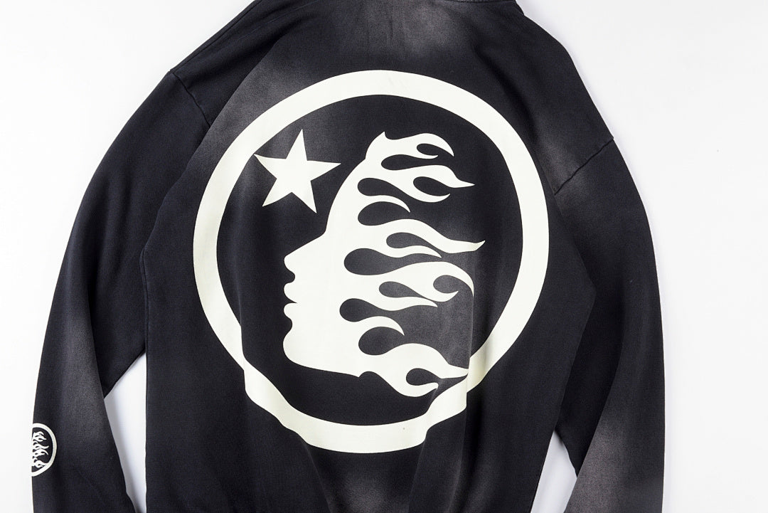 Hellstar Studios Oversized Logo Washed Crystal Embellished Hoodie - Black - product image 12