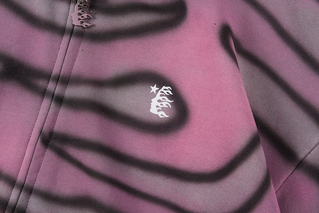 Hellstar Studios Classic Logo Airbrush Zip-Up Hoodie - Burgundy - product image 3