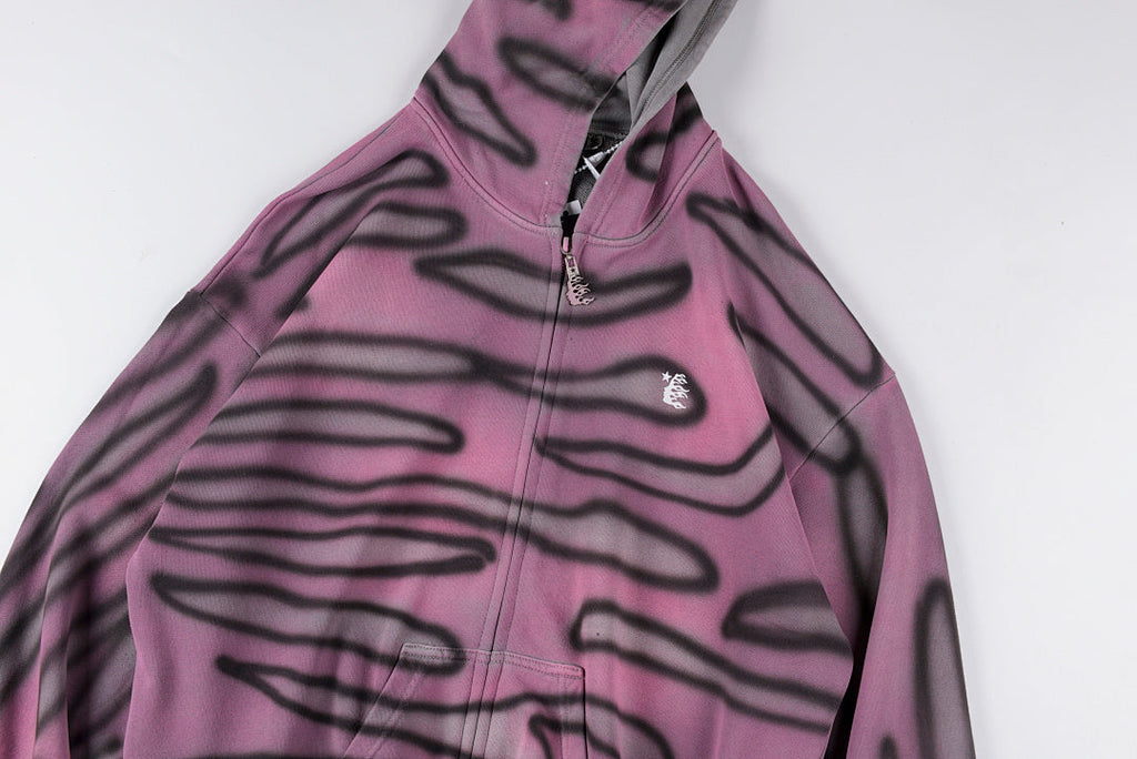Hellstar Studios Classic Logo Airbrush Zip-Up Hoodie - Burgundy - product image 13