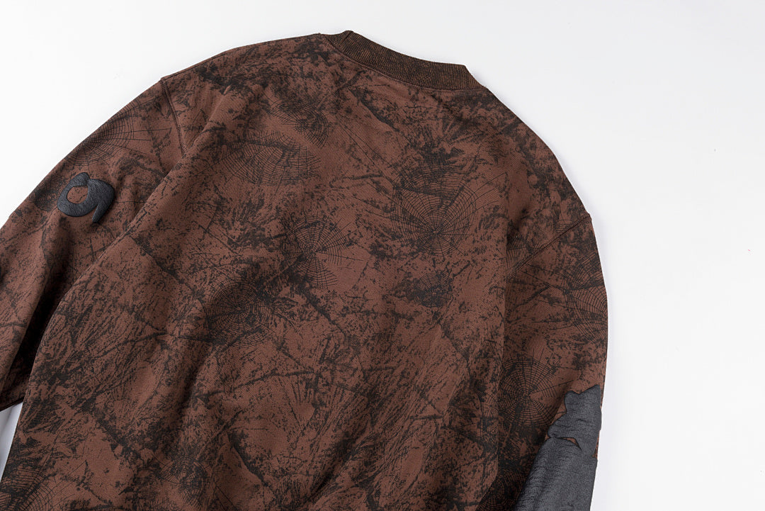 Sp5der 555555 Web Graphic Crewneck Sweatshirt - Burgundy - product image 10