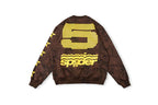 Sp5der 555555 Star Sleeve Crewneck Sweatshirt - Burgundy - product image 2