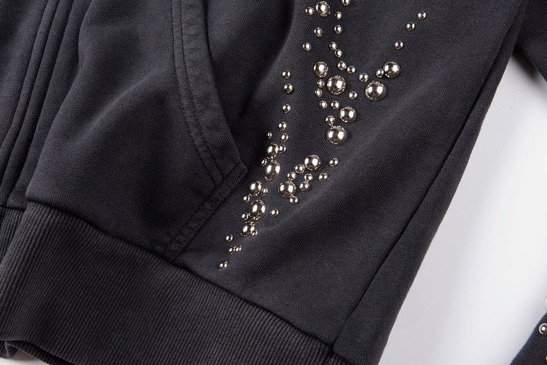 Hellstar Studios Washed Beaded Hoodie - Charcoal - product image 8