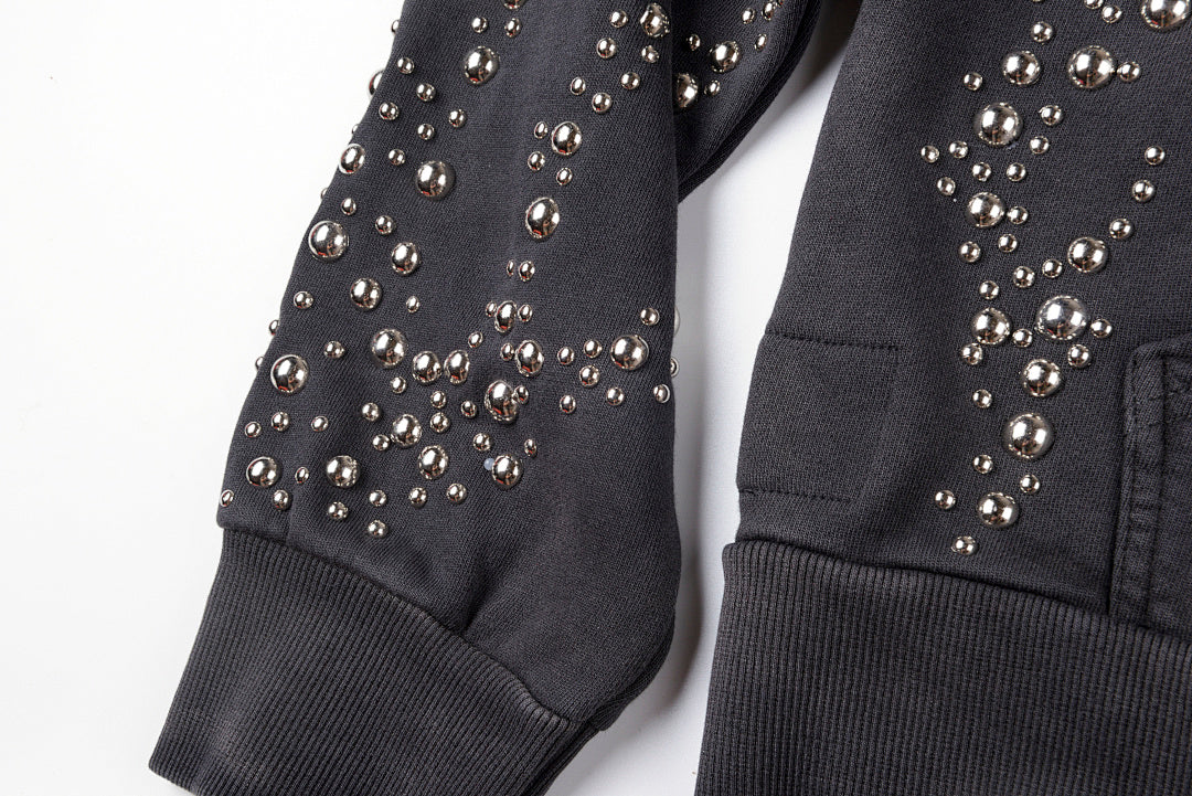 Hellstar Studios Washed Beaded Hoodie - Charcoal - product image 9