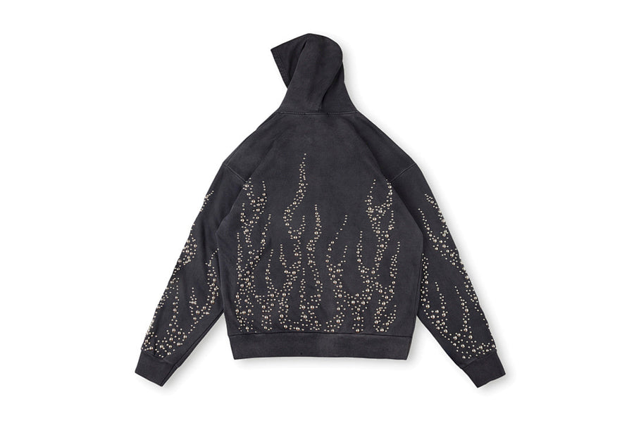 Hellstar Studios Washed Beaded Hoodie - Charcoal