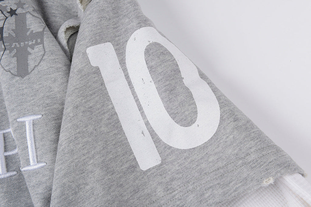 Project Capri Emergency Cotton Patchwork Full Zip Hoodie - Gray - product image 9
