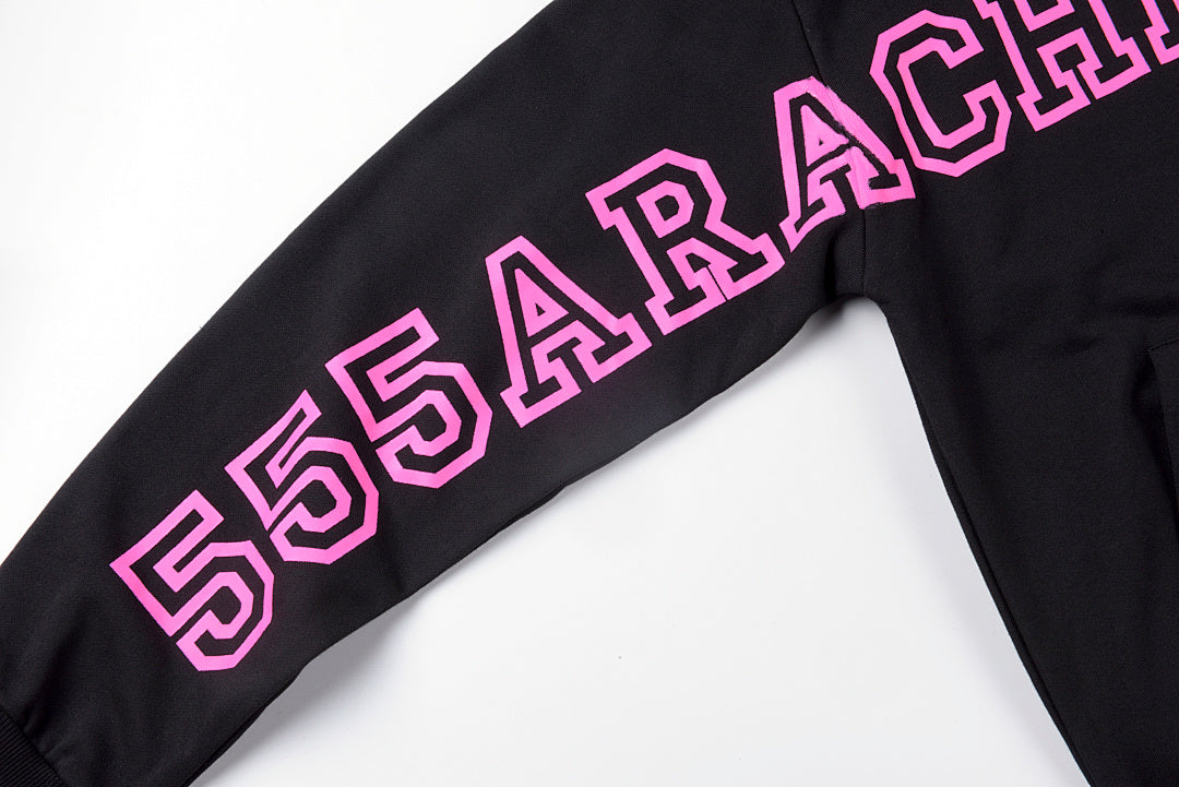 Sp5der Monogram Ligature Pullover Hoodie - Black / Gray - product image 6