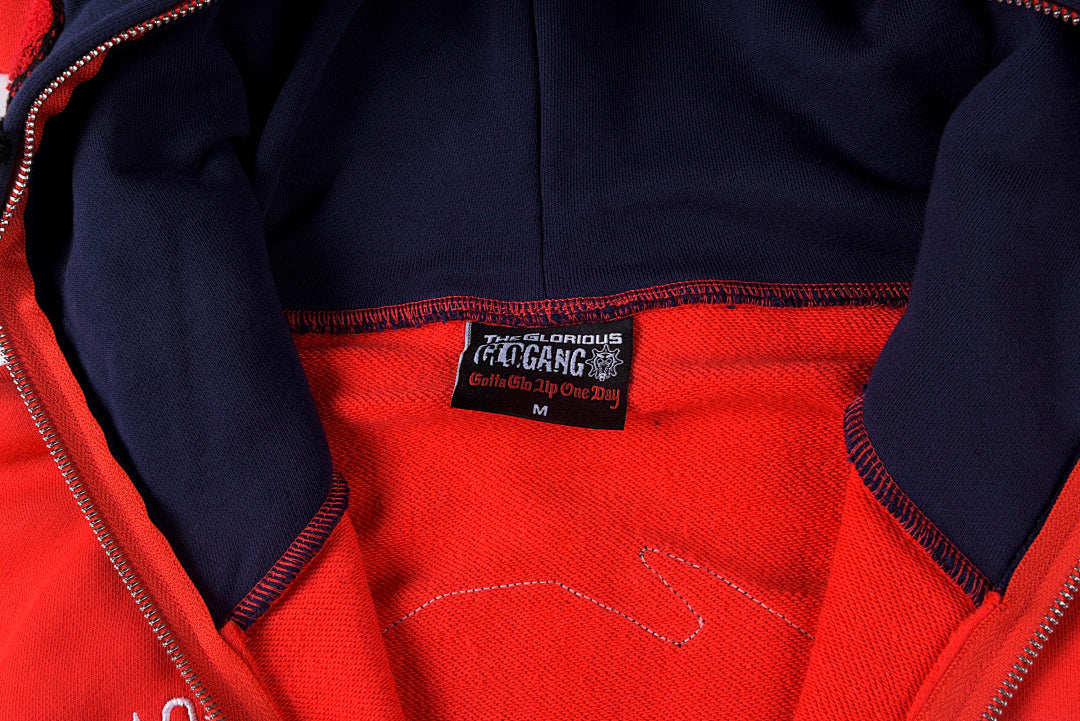Glo Gang The Glory Embroidered Pointed Hood Full Zip Hoodie - Navy Black - product image 6