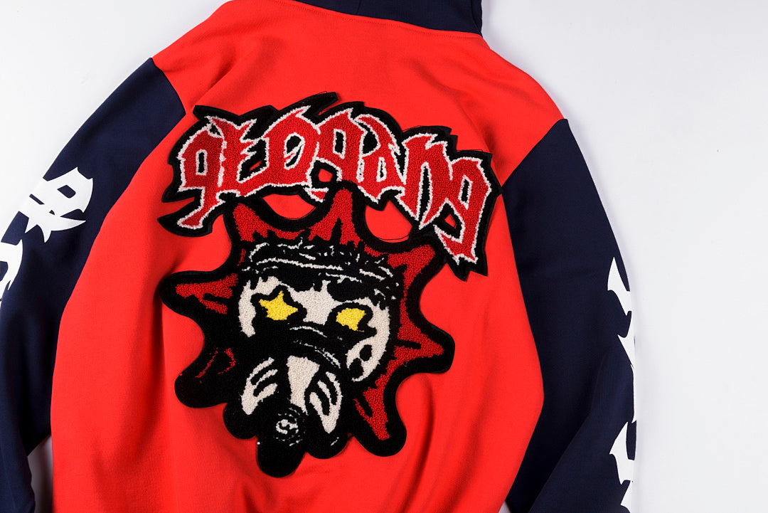 Glo Gang The Glory Embroidered Pointed Hood Full Zip Hoodie - Navy Black - product image 13