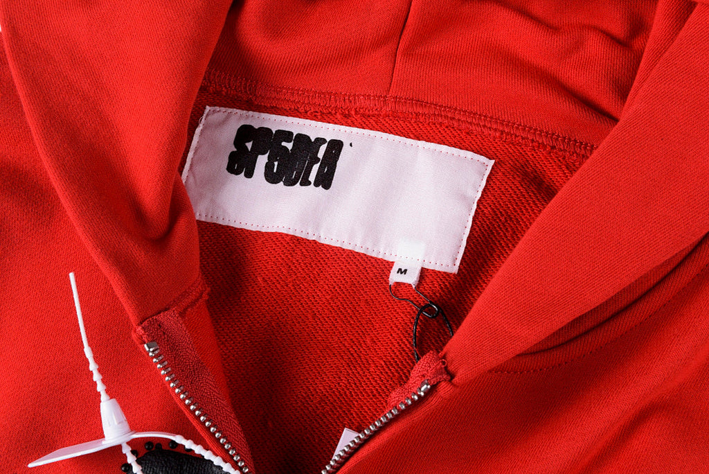 Sp5der Worldwide 555555 Spider Web Print Studded Matching Set Hoodie - Red - product image 5
