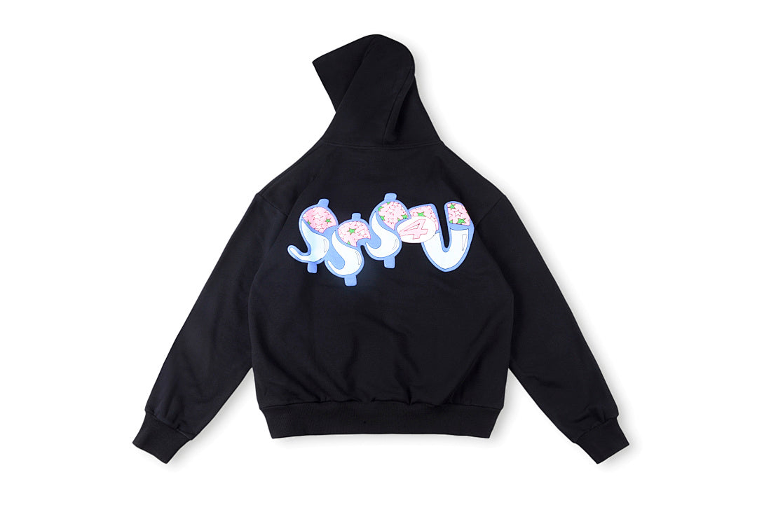 Bold Floral Accent Black Hoodie - product image 2