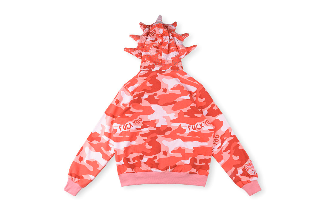 Glo Gang Camo Cartoon Embroidery Casual Matching Set Hoodie - Black - product image 5