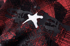 Sp5der 555555 Worldwide Vintage Red-Black Plaid Spider Web Hoodie - Burgundy - product image 6