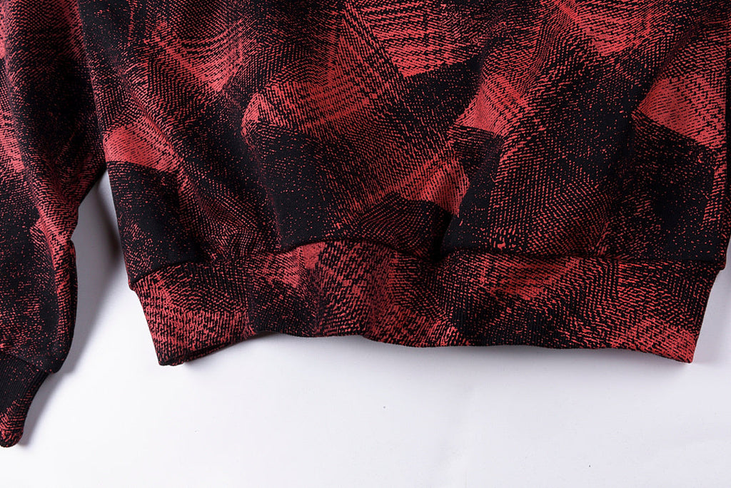 Sp5der 555555 Worldwide Vintage Red-Black Plaid Spider Web Hoodie - Burgundy - product image 9