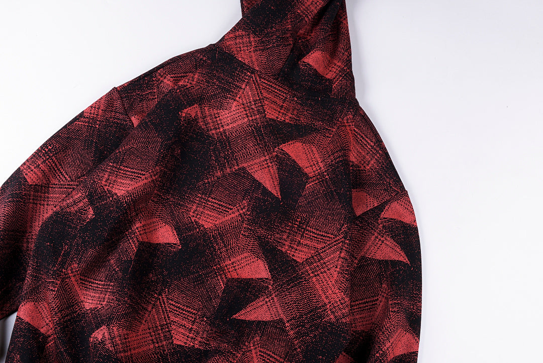Sp5der 555555 Worldwide Vintage Red-Black Plaid Spider Web Hoodie - Burgundy - product image 10