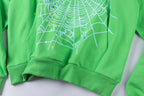 Sp5der 555555 Worldwide Spider Web Rhinestone Hoodie - Green - product image 7