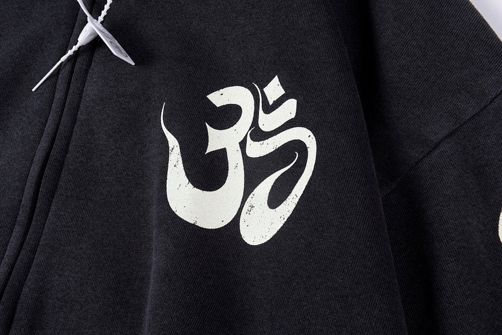 Hellstar Studios American Street Washed Distressed Hoodie - Navy Black - product image 9