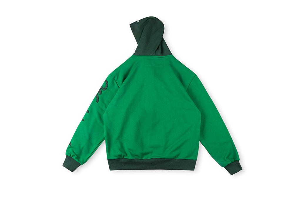 Sp5der Oversized 5 Letter Casual Zip-Up Hoodie - Black Navy - product image 3