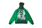 Sp5der Oversized 5 Letter Casual Zip-Up Hoodie - Black Navy - product image 4