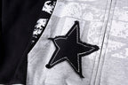 Sp5der Oversized 5 Letter Casual Zip-Up Hoodie - Black Navy - product image 8