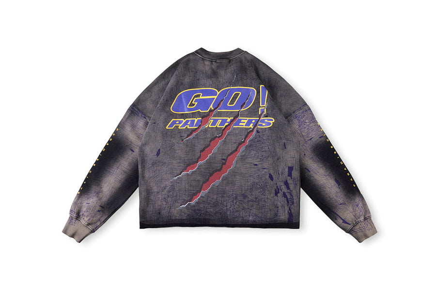 Hellstar Studios Vintage Print Distressed Washed Hoodie - Charcoal