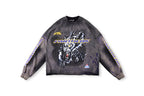 Hellstar Studios Vintage Print Distressed Washed Hoodie - Charcoal - product image 1