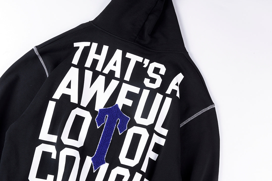 That's A Awful Lot of Cough Syrup Reverse Wear Casual Set Hoodie - Black / Light Gray - product image 11