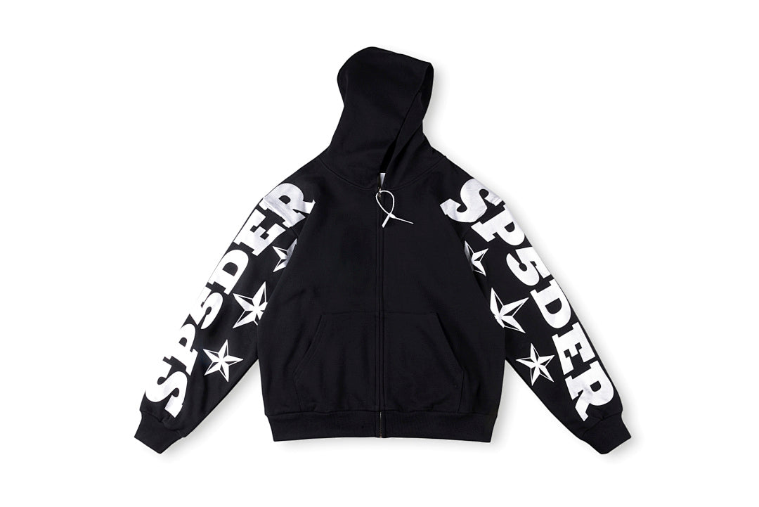 Sp5der Worldwide 555555 Star Print Set Hoodie - Black - product image 1