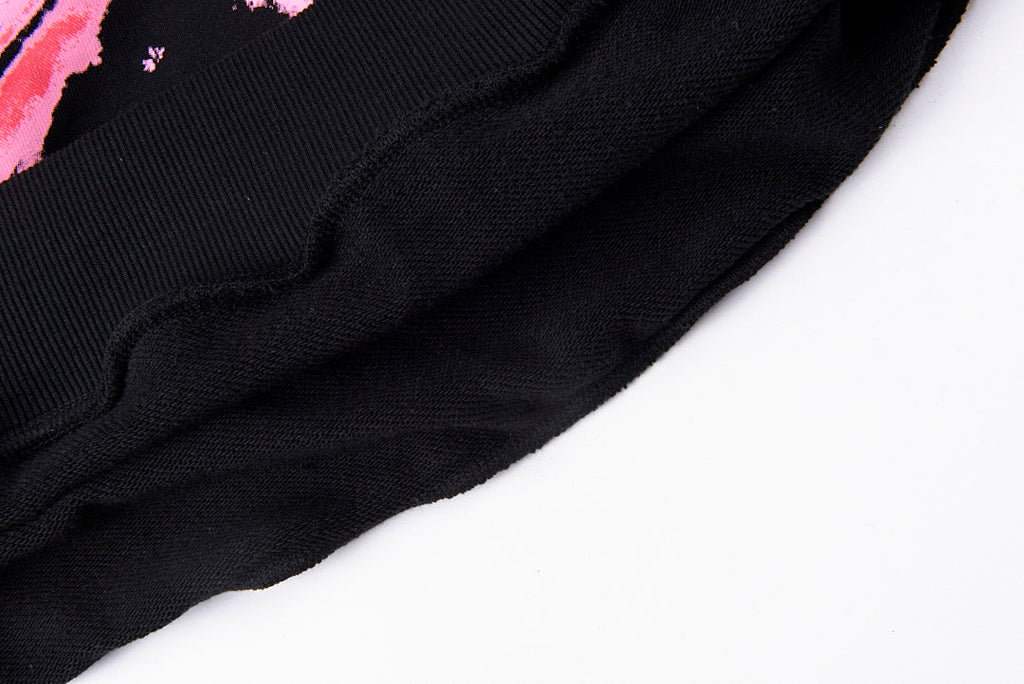 That's A Awful Lot of Cough Syrup Pink Letter Graffiti Print Casual Hoodie - Black / Light Gray - product image 3