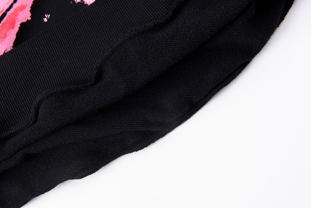 That's A Awful Lot of Cough Syrup Pink Letter Graffiti Print Casual Hoodie - Black / Light Gray - product image 3