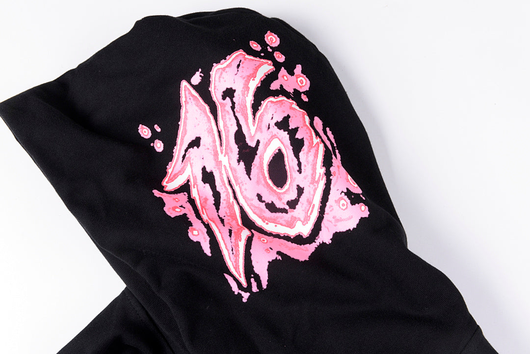 That's A Awful Lot of Cough Syrup Pink Letter Graffiti Print Casual Hoodie - Black / Light Gray - product image 7