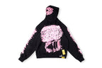 That's A Awful Lot of Cough Syrup Pink Letter Graffiti Print Casual Hoodie - Black / Light Gray - product image 16