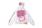 That's A Awful Lot of Cough Syrup Pink Letter Graffiti Print Casual Hoodie - Black / Light Gray - product image 1