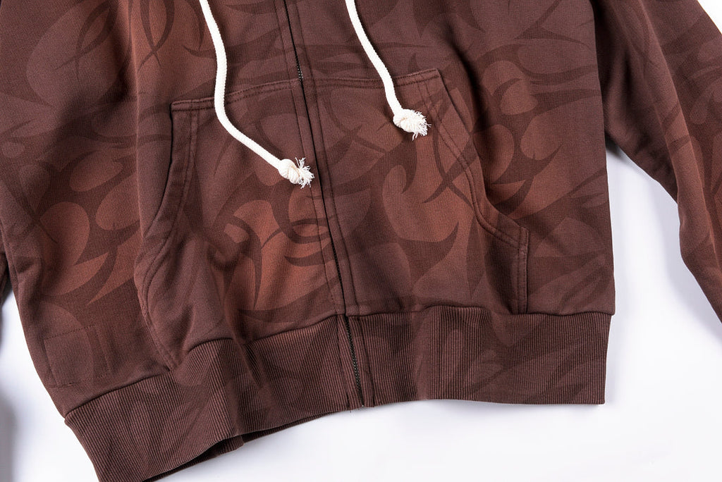 Hellstar Studios Thorn Print Washed Cargo Hoodie - Burgundy - product image 8