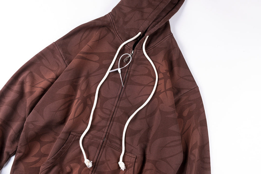 Hellstar Studios Thorn Print Washed Cargo Hoodie - Burgundy - product image 9