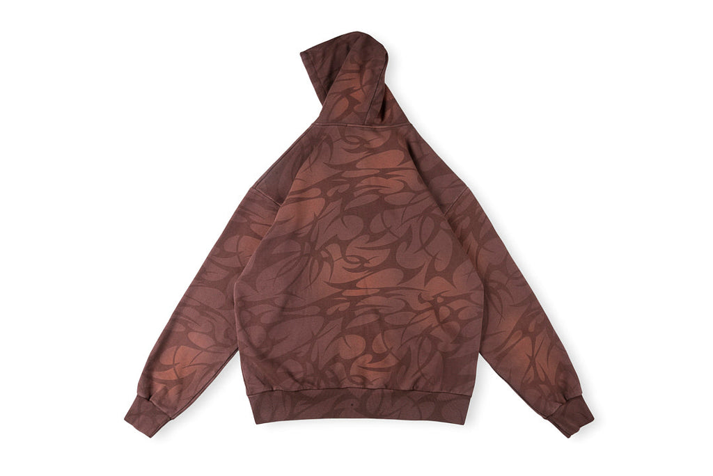 Hellstar Studios Thorn Print Washed Cargo Hoodie - Burgundy - product image 2