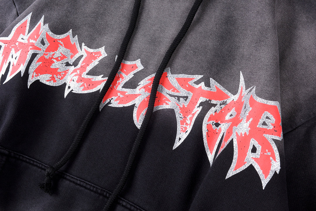 Hellstar Studios Glitter Washed Hoodie - Navy Black / Charcoal - product image 10
