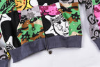 Glo Gang Cartoon Splice Washed Zip-Up Hoodie - Black Light Gray - product image 8
