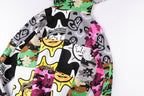 Glo Gang Cartoon Splice Washed Zip-Up Hoodie - Black Light Gray - product image 10
