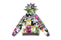 Glo Gang Cartoon Splice Washed Zip-Up Hoodie - Black Light Gray - product image 2
