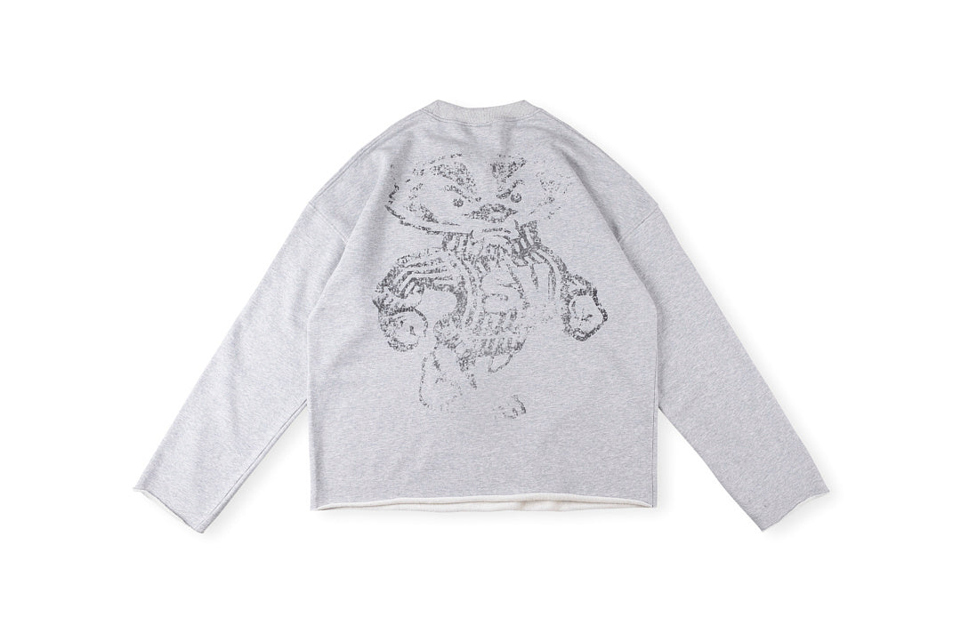 Saint Vanity Vintage Print Cotton Crewneck Sweatshirt Vol. II - Light Gray - product image 3