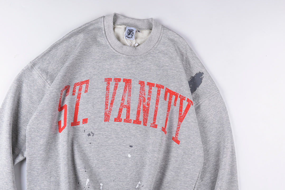 Saint Vanity Vintage Print Cotton Crewneck Sweatshirt Vol. II - Light Gray - product image 9