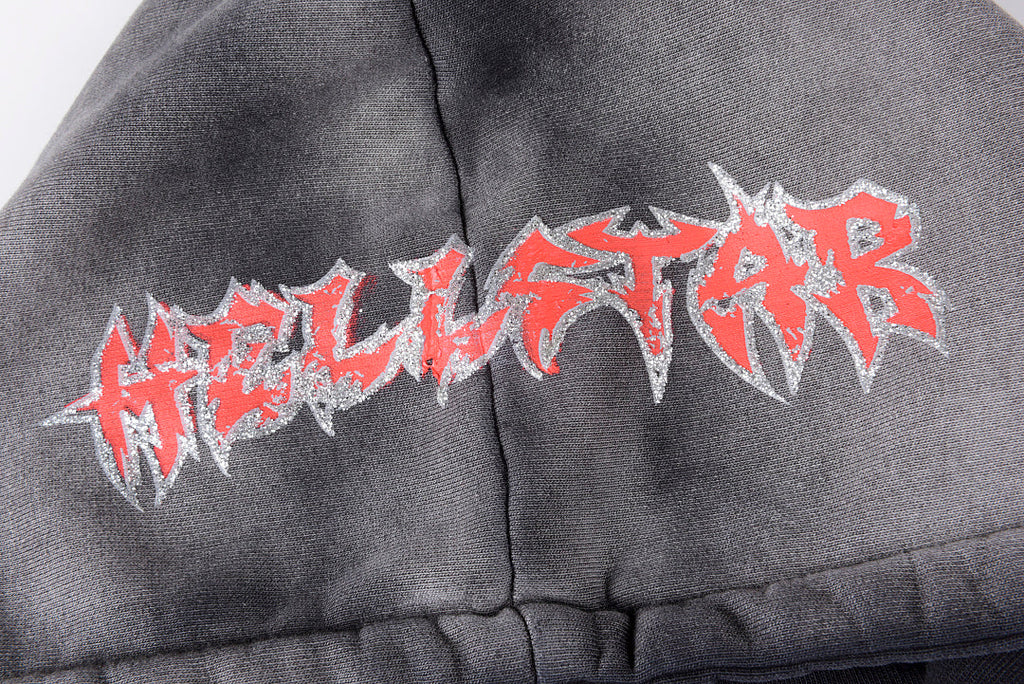 Hellstar Studios The Path to Paradise Lamb Print Washed Hoodie - Charcoal Navy - product image 5