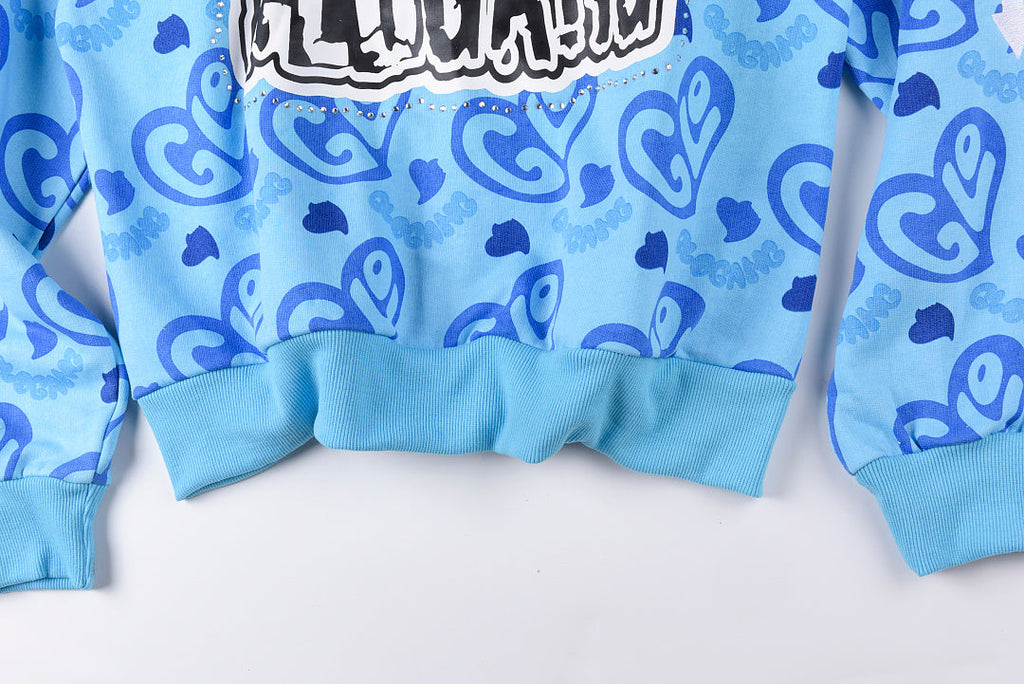 Glo Gang The Glory Full Zip Drink Cartoon Crystal Embroidery Hoodie - Light Blue - product image 11