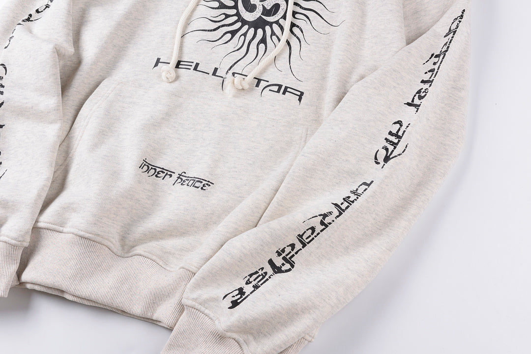 Hellstar Studios Meditation Theme Hoodie - Light Gray - product image 7