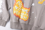 Vertabrae Cosmic Earth Skull Meteorite Puff Print Zip-Up Hoodie - Gray / Red - product image 13