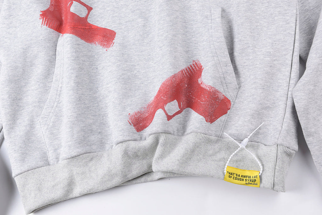 That's A Awful Lot of Cough Syrup Pistol Print Hoodie - Light Gray - product image 7