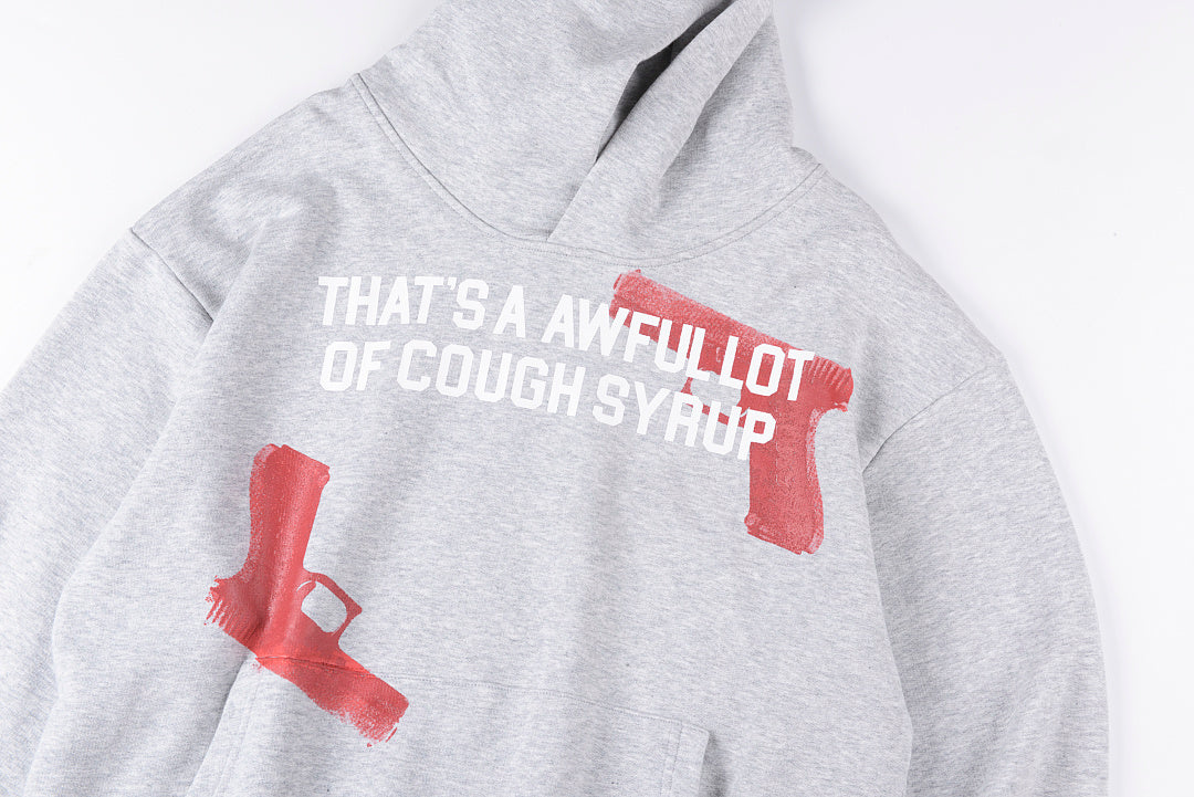 That's A Awful Lot of Cough Syrup Pistol Print Hoodie - Light Gray - product image 8
