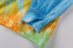 Kanye-Inspired Tie-Dye Puff Print Vintage Graffiti Long Sleeve T-Shirt - Red Orange - product image 10
