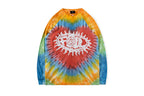 Kanye-Inspired Tie-Dye Puff Print Vintage Graffiti Long Sleeve T-Shirt - Red Orange - product image 1