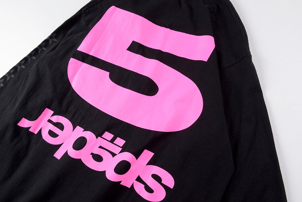 Sp5der 555555 Pink Letter Long Sleeve T-Shirt - Black - product image 8